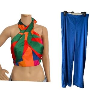 Rachel Zoe Los Angeles New York Women's Halter Neck Pant Set Size Small